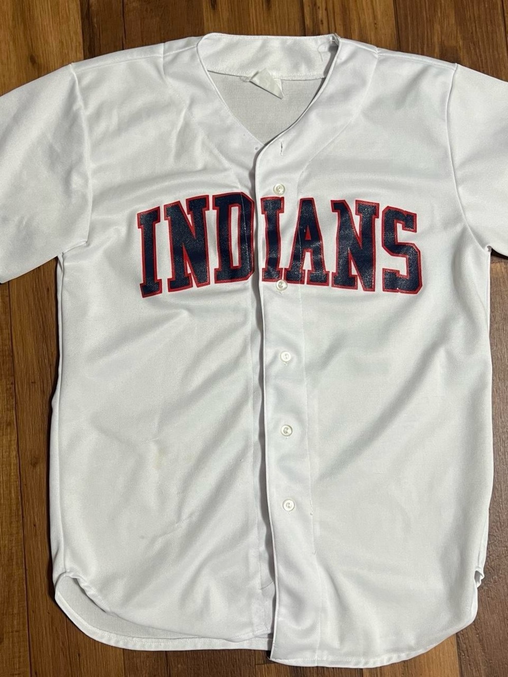 Vintage Cleveland Indians Jersey Mens Large White MLB Pro-Knit Single Stitch 80s